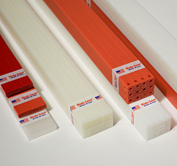 36" x 0.39" x 0.174" Red Plastic Cutting Sticks - Box of 12